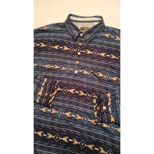 Cumberland Outfitters Men's‎ Cotton Long Sleeve Aztec Snap Western Shirt XL